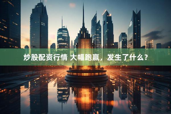 炒股配资行情 大幅跑赢，发生了什么？